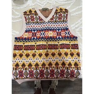 paisley and gray limited edition multicolord sweater vest women's‎ medium